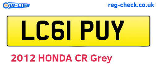 LC61PUY are the vehicle registration plates.
