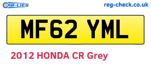 MF62YML are the vehicle registration plates.