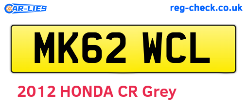 MK62WCL are the vehicle registration plates.