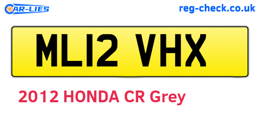 ML12VHX are the vehicle registration plates.