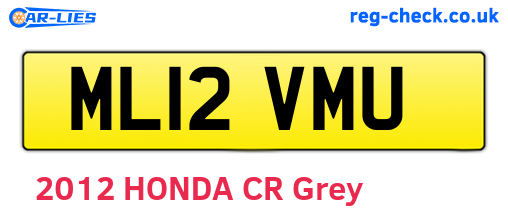 ML12VMU are the vehicle registration plates.