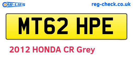 MT62HPE are the vehicle registration plates.