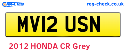 MV12USN are the vehicle registration plates.