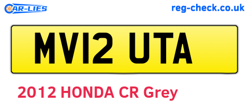 MV12UTA are the vehicle registration plates.