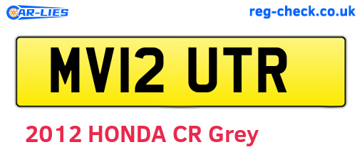 MV12UTR are the vehicle registration plates.
