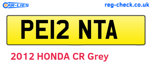 PE12NTA are the vehicle registration plates.