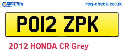 PO12ZPK are the vehicle registration plates.