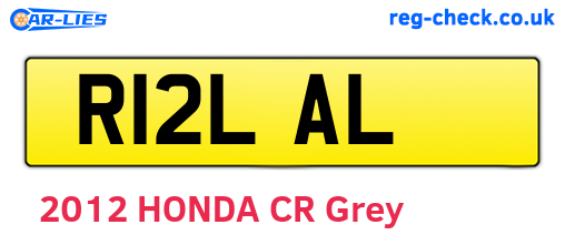R12LAL are the vehicle registration plates.