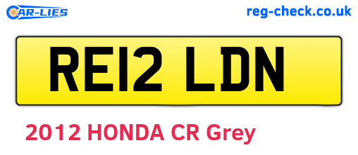 RE12LDN are the vehicle registration plates.
