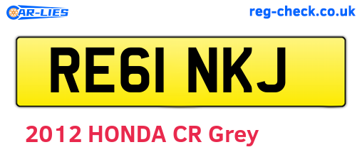 RE61NKJ are the vehicle registration plates.