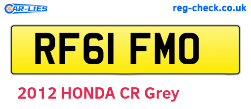 RF61FMO are the vehicle registration plates.