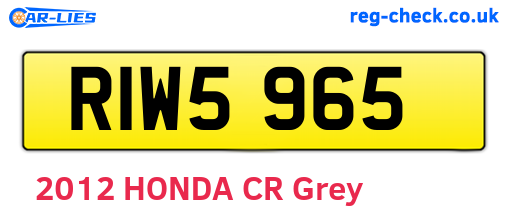 RIW5965 are the vehicle registration plates.