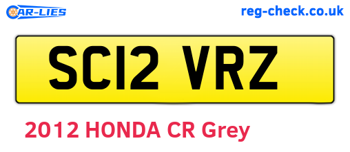 SC12VRZ are the vehicle registration plates.