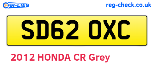 SD62OXC are the vehicle registration plates.