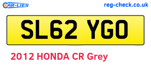 SL62YGO are the vehicle registration plates.