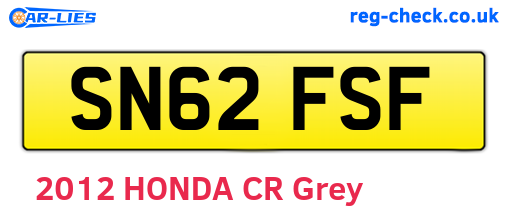 SN62FSF are the vehicle registration plates.