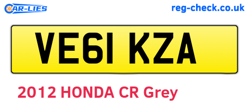 VE61KZA are the vehicle registration plates.