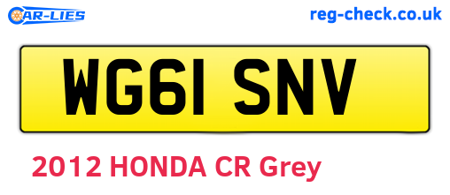 WG61SNV are the vehicle registration plates.