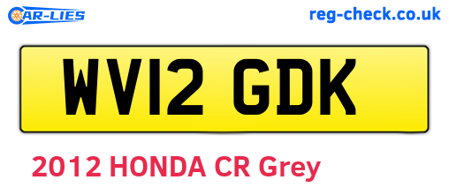 WV12GDK are the vehicle registration plates.