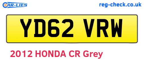 YD62VRW are the vehicle registration plates.