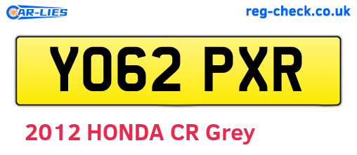 YO62PXR are the vehicle registration plates.