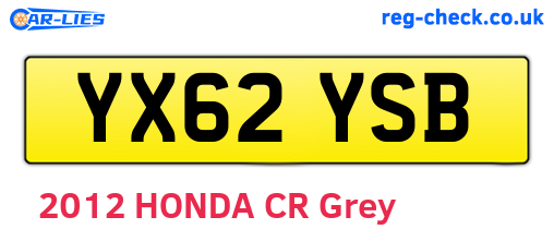 YX62YSB are the vehicle registration plates.