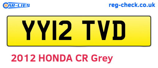 YY12TVD are the vehicle registration plates.