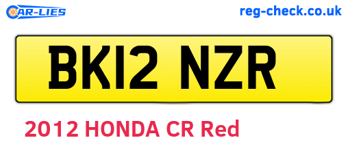 BK12NZR are the vehicle registration plates.