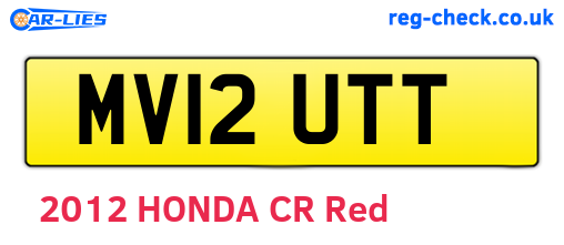 MV12UTT are the vehicle registration plates.