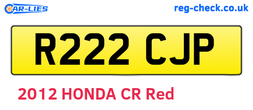 R222CJP are the vehicle registration plates.