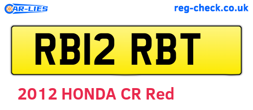 RB12RBT are the vehicle registration plates.