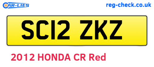 SC12ZKZ are the vehicle registration plates.