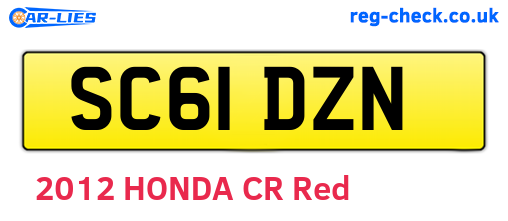 SC61DZN are the vehicle registration plates.