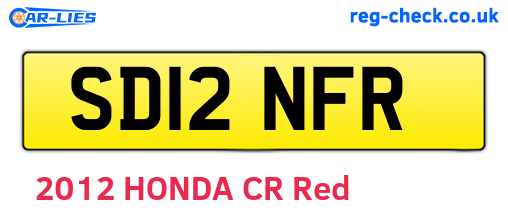 SD12NFR are the vehicle registration plates.