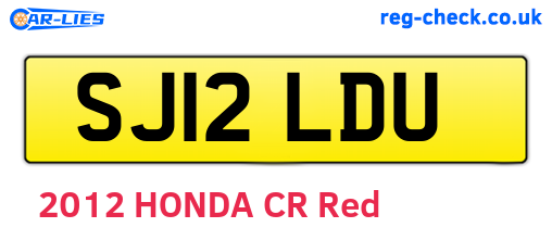 SJ12LDU are the vehicle registration plates.
