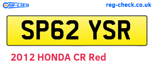 SP62YSR are the vehicle registration plates.