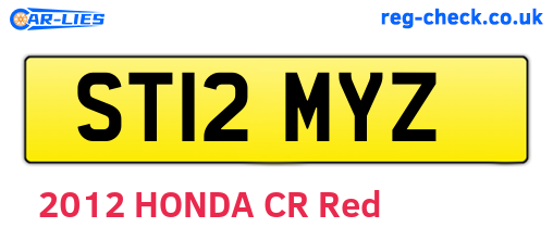 ST12MYZ are the vehicle registration plates.