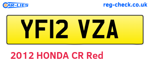 YF12VZA are the vehicle registration plates.