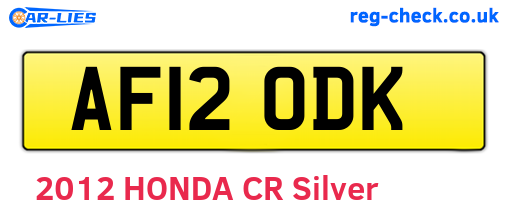 AF12ODK are the vehicle registration plates.