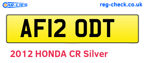 AF12ODT are the vehicle registration plates.