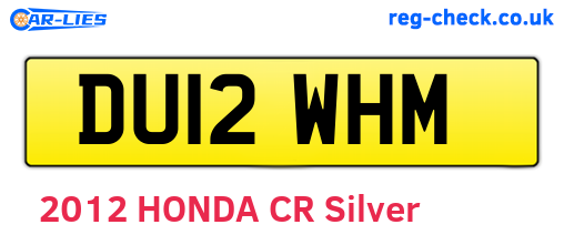 DU12WHM are the vehicle registration plates.