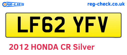 LF62YFV are the vehicle registration plates.