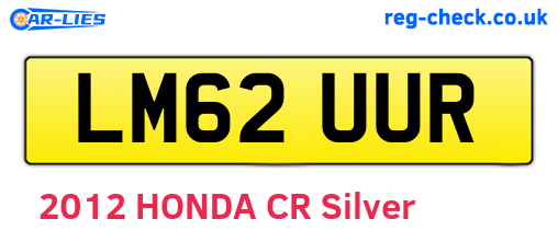 LM62UUR are the vehicle registration plates.