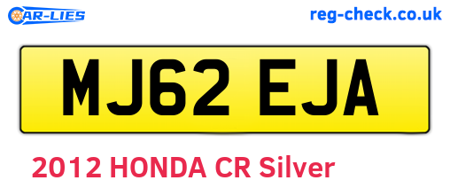 MJ62EJA are the vehicle registration plates.