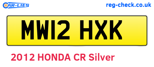 MW12HXK are the vehicle registration plates.