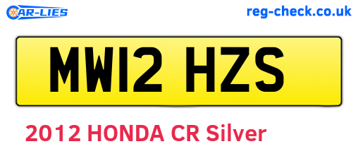 MW12HZS are the vehicle registration plates.