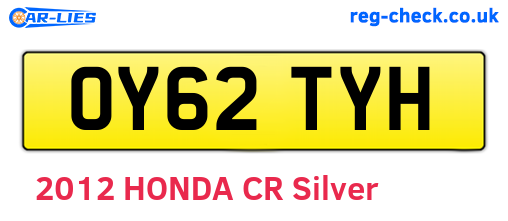 OY62TYH are the vehicle registration plates.