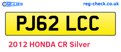 PJ62LCC are the vehicle registration plates.