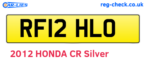 RF12HLO are the vehicle registration plates.
