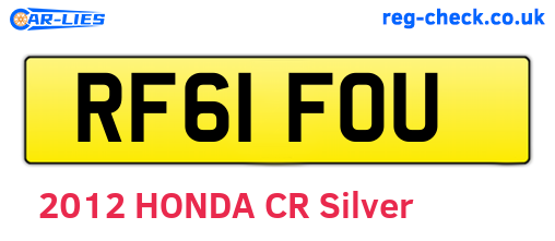 RF61FOU are the vehicle registration plates.